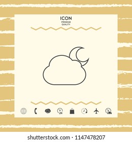 Cloud moon line icon