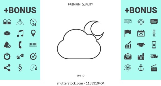 Cloud moon line icon