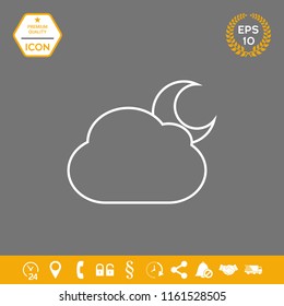 Cloud moon line icon