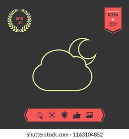 Cloud moon line icon