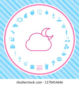 Cloud moon line icon