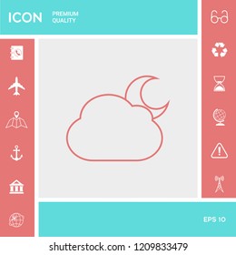Cloud moon line icon