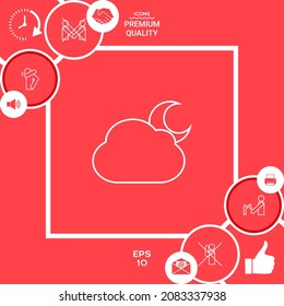 Cloud moon line icon. Element for your design