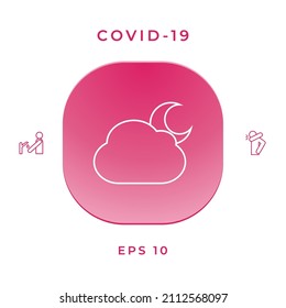 Cloud moon line icon. Element for your design