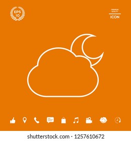 Cloud moon line icon. Graphic elements for your design