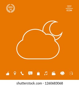 Cloud moon line icon. Graphic elements for your design