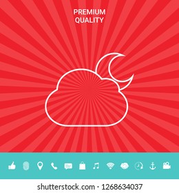 Cloud moon line icon. Graphic elements for your design