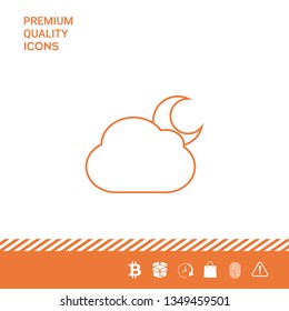 Cloud moon line icon. Graphic elements for your design