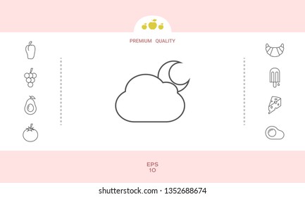 Cloud moon line icon. Graphic elements for your design