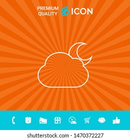 Cloud moon line icon. Graphic elements for your design