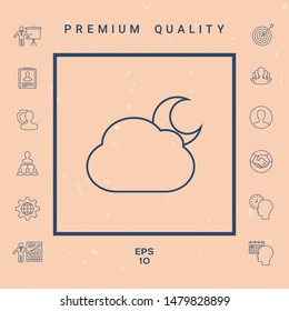 Cloud moon line icon. Graphic elements for your design