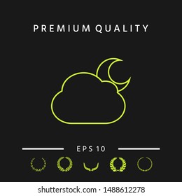 Cloud moon line icon. Graphic elements for your design