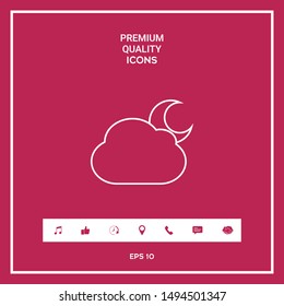 Cloud moon line icon. Graphic elements for your design