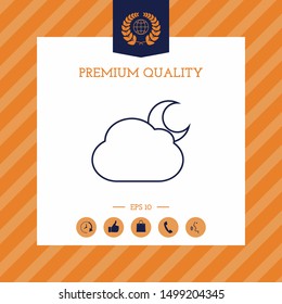 Cloud moon line icon. Graphic elements for your design