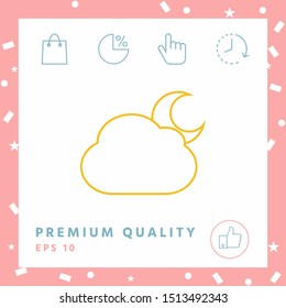 Cloud moon line icon. Graphic elements for your design