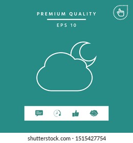 Cloud moon line icon. Graphic elements for your design