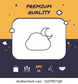 Cloud moon line icon. Graphic elements for your design