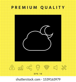 Cloud moon line icon. Graphic elements for your design