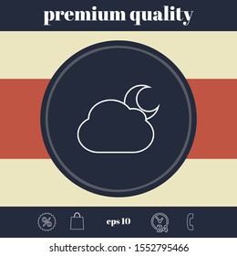 Cloud moon line icon. Graphic elements for your design