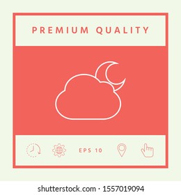 Cloud moon line icon. Graphic elements for your design