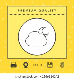 Cloud moon line icon. Graphic elements for your design