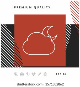 Cloud moon line icon. Graphic elements for your design