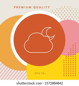 Cloud moon line icon. Graphic elements for your design