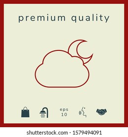 Cloud moon line icon. Graphic elements for your design
