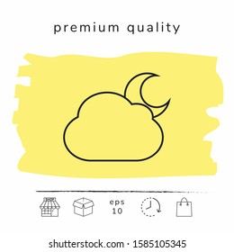 Cloud moon line icon. Graphic elements for your design
