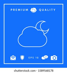 Cloud moon line icon. Graphic elements for your design