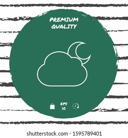 Cloud moon line icon. Graphic elements for your design