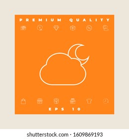 Cloud moon line icon. Graphic elements for your design