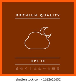 Cloud moon line icon. Graphic elements for your design