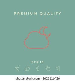 Cloud moon line icon. Graphic elements for your design