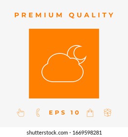 Cloud moon line icon. Graphic elements for your design