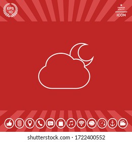 Cloud moon line icon. Graphic elements for your design