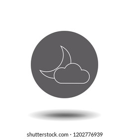 Cloud and moon outline icon. linear style sign for mobile concept and web design. Night or sleep simple line vector icon. Cloudy night symbol, logo illustration. Pixel perfect vector graphics