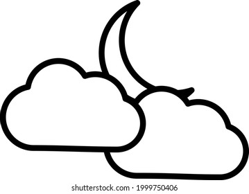 Vektor-Vektorsymbol-Design der Wolke und des Mondes 
