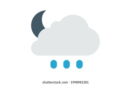 Cloud moon  rain icon weather sign vector image
