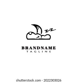 cloud and moon for sleep logo icon cartoon design template modern vector illustration