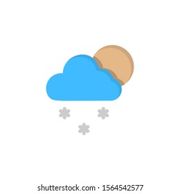 Cloud moon snow snowflakes icon. Simple line, outline vector of two color weather icons for ui and ux, website or mobile application