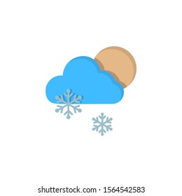 Cloud moon snow snowflakes icon. Simple line, outline vector of two color weather icons for ui and ux, website or mobile application