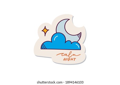 Diseño de pegatinas para nube y luna