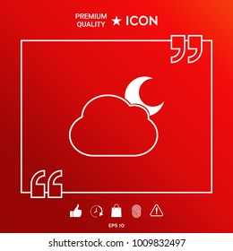 Cloud moon symbol -  icon