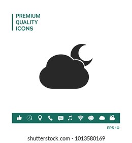 Cloud moon symbol icon