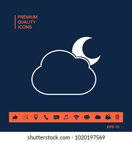 Cloud moon symbol -  icon