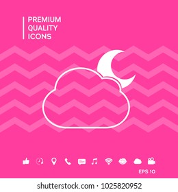 Cloud moon symbol -  icon