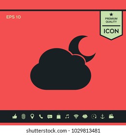 Cloud moon symbol icon