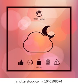 Cloud moon symbol -  icon