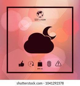 Cloud moon symbol icon